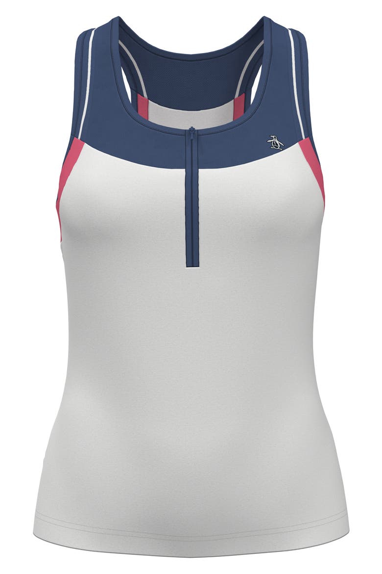 Colorblock Quarter-Zip Tank, Main, color, BRIGHT WHITE