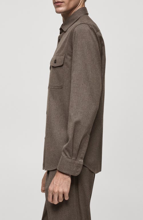 Mango Regular Fit Chest Pocket Button-up Shirt In Mink Grey