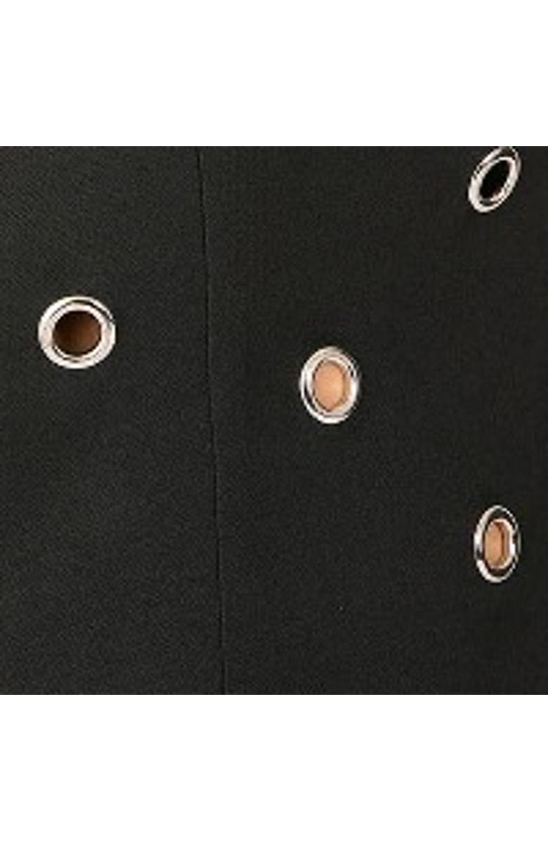 NASTY GAL Eyelet Tailored Halter Neck Mini Dress, Alternate, color, Black