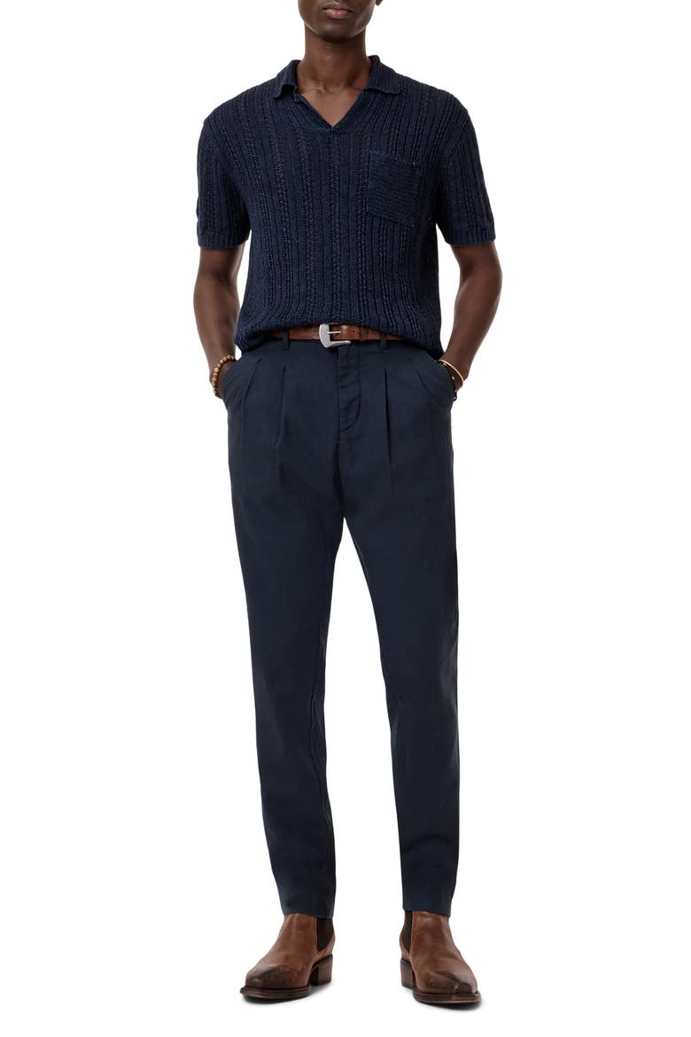 Kian Pleated Carrot Fit Pants, Alternate, color, LAKE BLUE