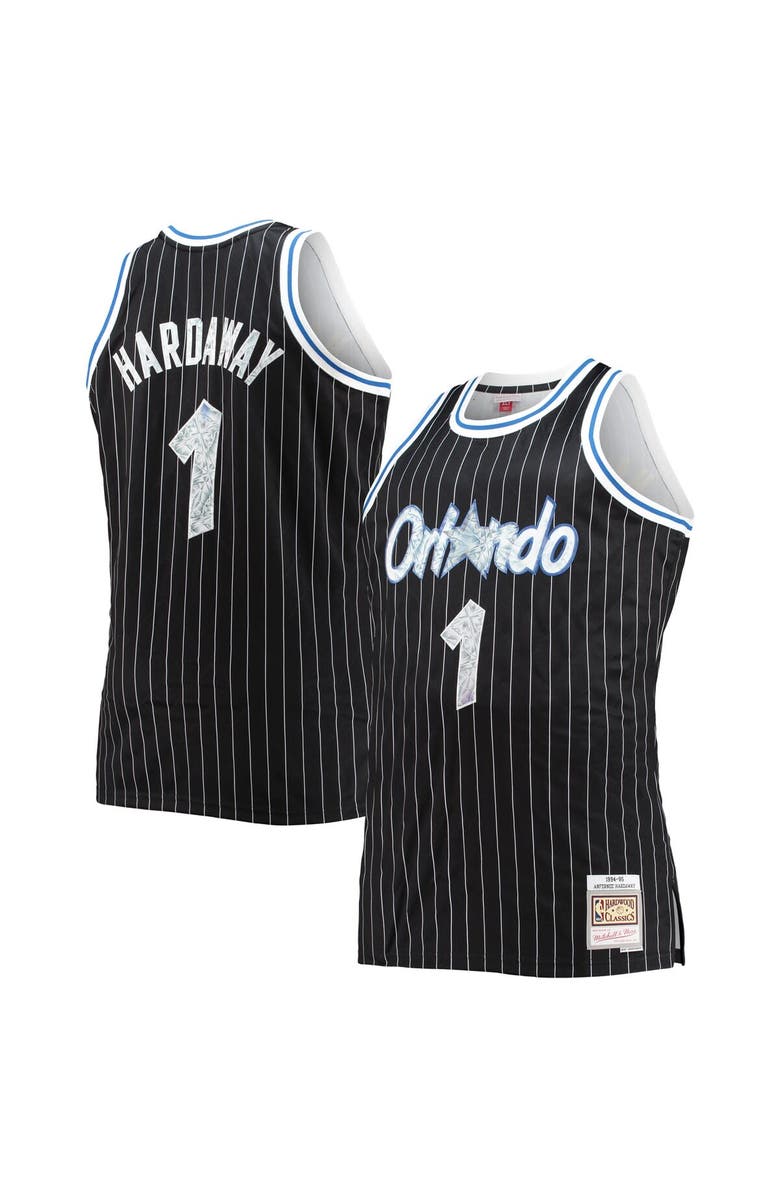 Mitchell & Ness Men's Mitchell & Ness Penny Hardaway Black Orlando Magic Big & Tall 1994/95 NBA 75th Anniversary Diamond Swingman Jersey, Alternate, color, 