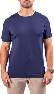 Maceoo Tipped Short Sleeve Sweater