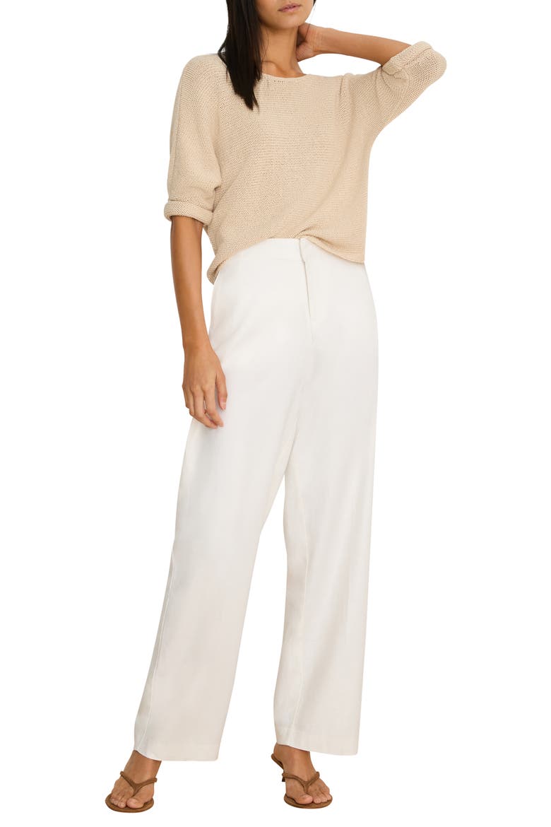 Crimpy Roll Sleeve Sweater, Alternate, color, LATTE