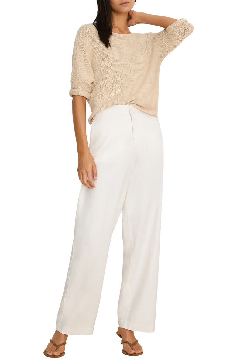 NIC+ZOE Crimpy Roll Sleeve Sweater, Alternate, color, Latte