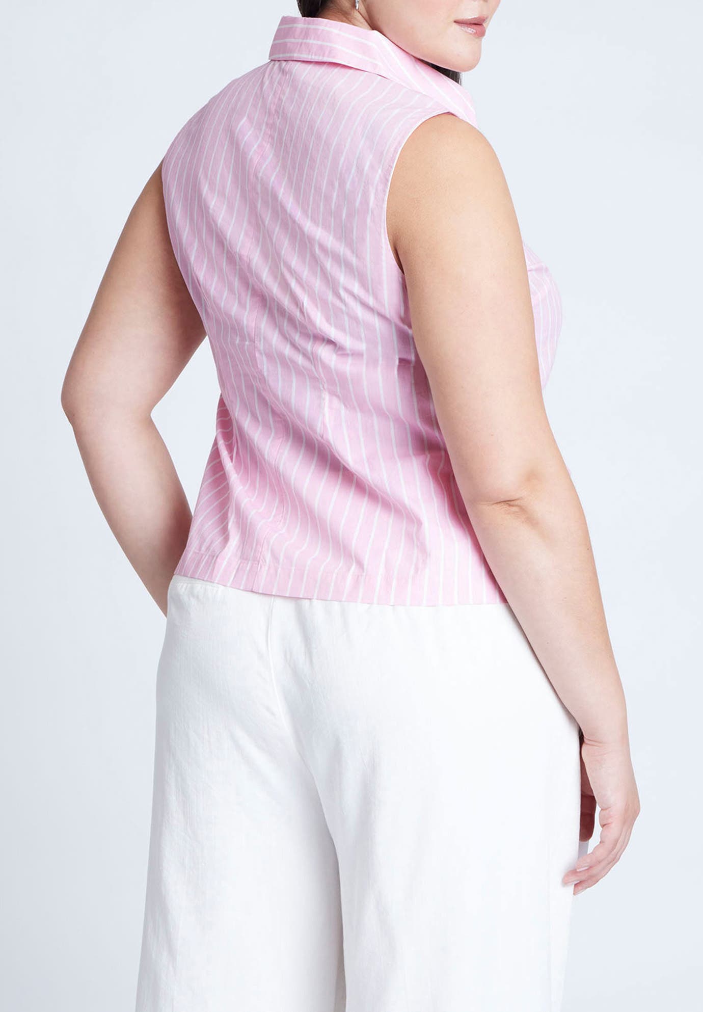 Striped Sleeveless Collared Top - image 2