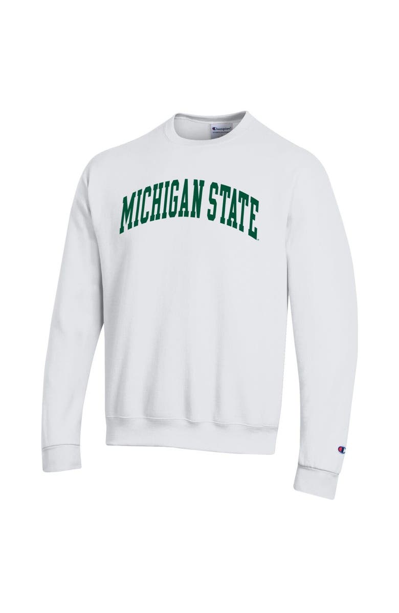 Champion Men's Champion White Michigan State Spartans Basic Arch Fleece Pullover Sweatshirt, Alternate, color, White