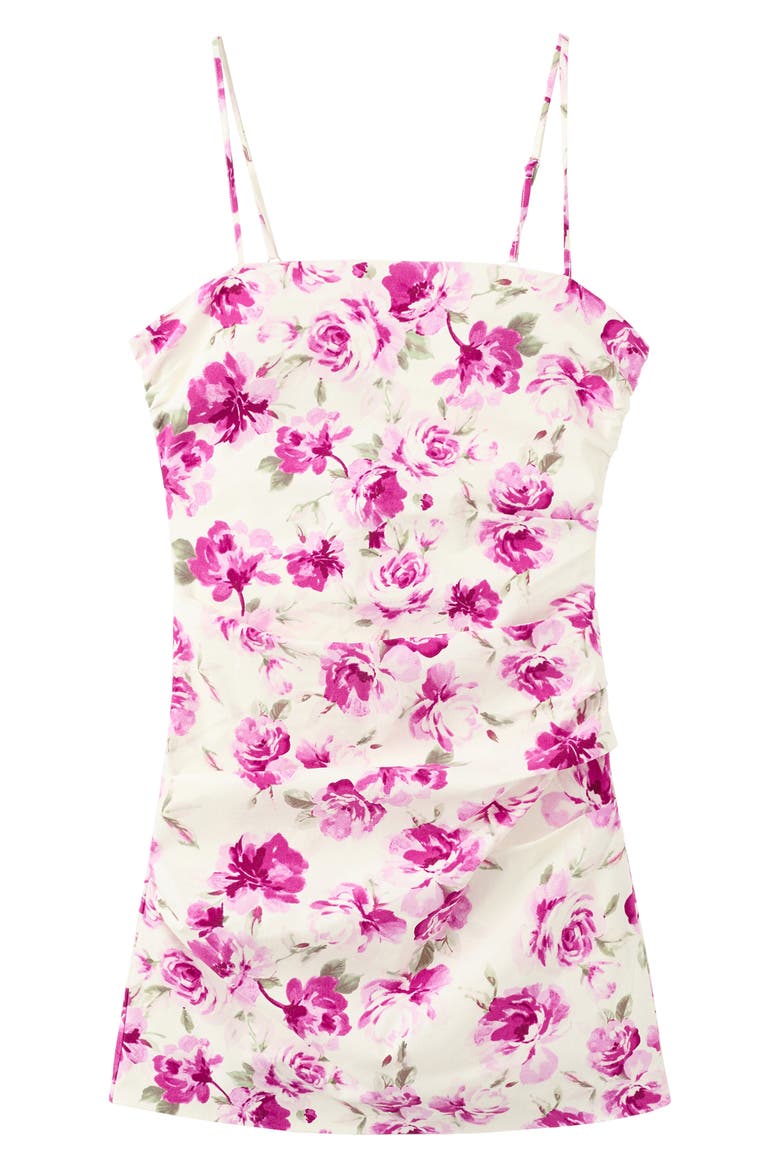 Ruched Floral Dress, Main, color, ECRU