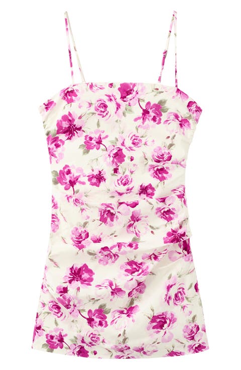 Ruched Floral Dress