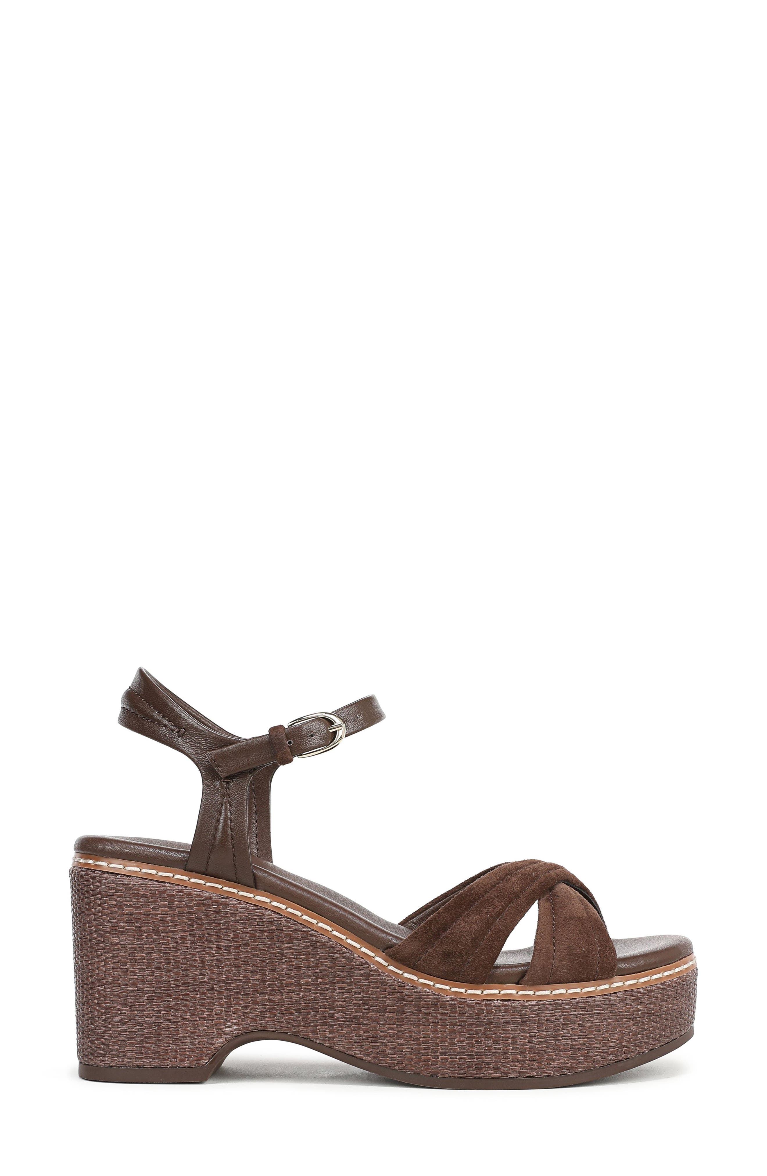 Dovie Ankle Straple Platform Wedge, Alternate, color, CHOCOLATE BAR BROWN
