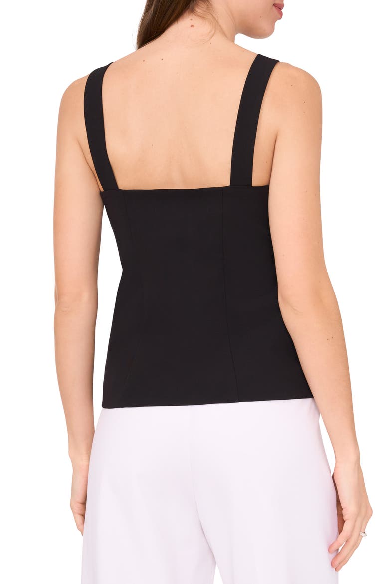 Sleeveless Button-Up Bustier Top, Alternate, color, RICH BLACK