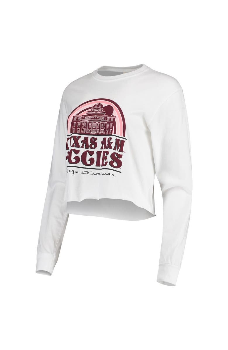 IMAGE ONE Women's White Texas A&M Aggies Retro Campus Crop Long Sleeve T-Shirt, Alternate, color, 