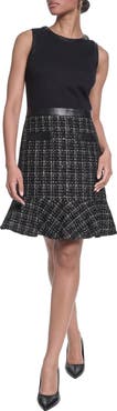 KARL LAGERFELD PARIS Sleeveless Tweed Minidress