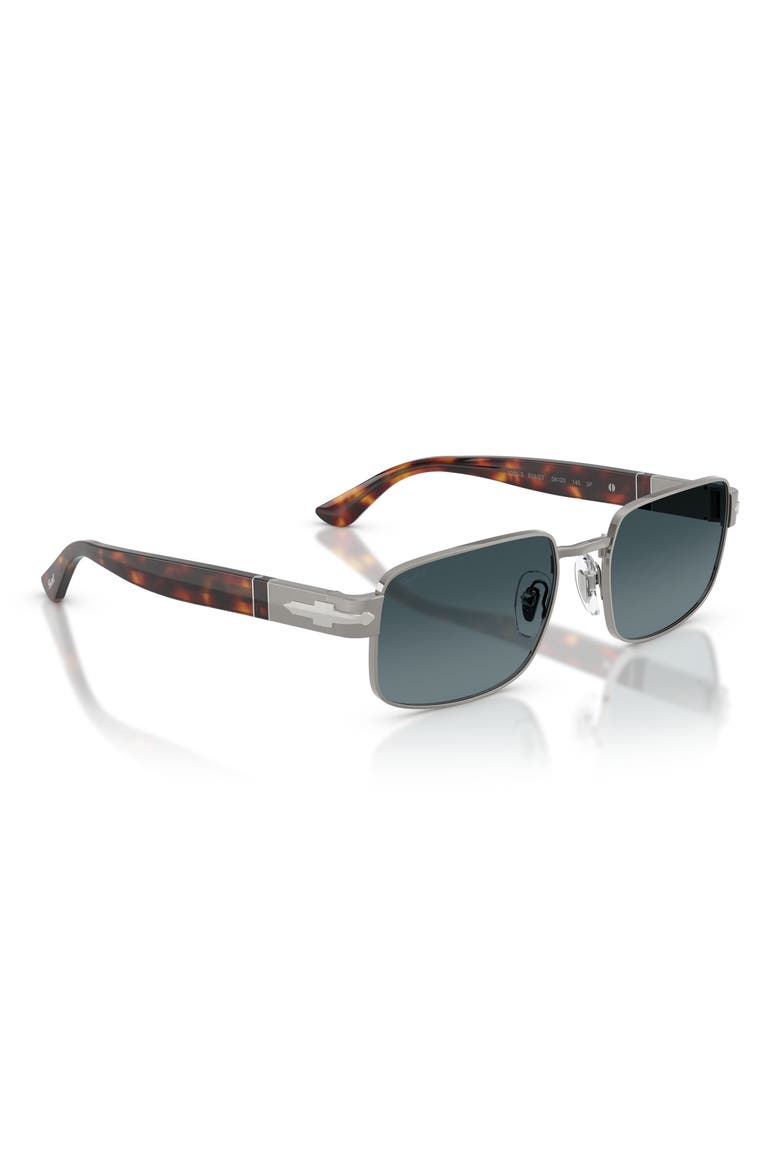 58mm Polarized Gradient Pillow Sunglasses, Alternate, color, GUNMETAL / POLAR GRADIENT BLUE