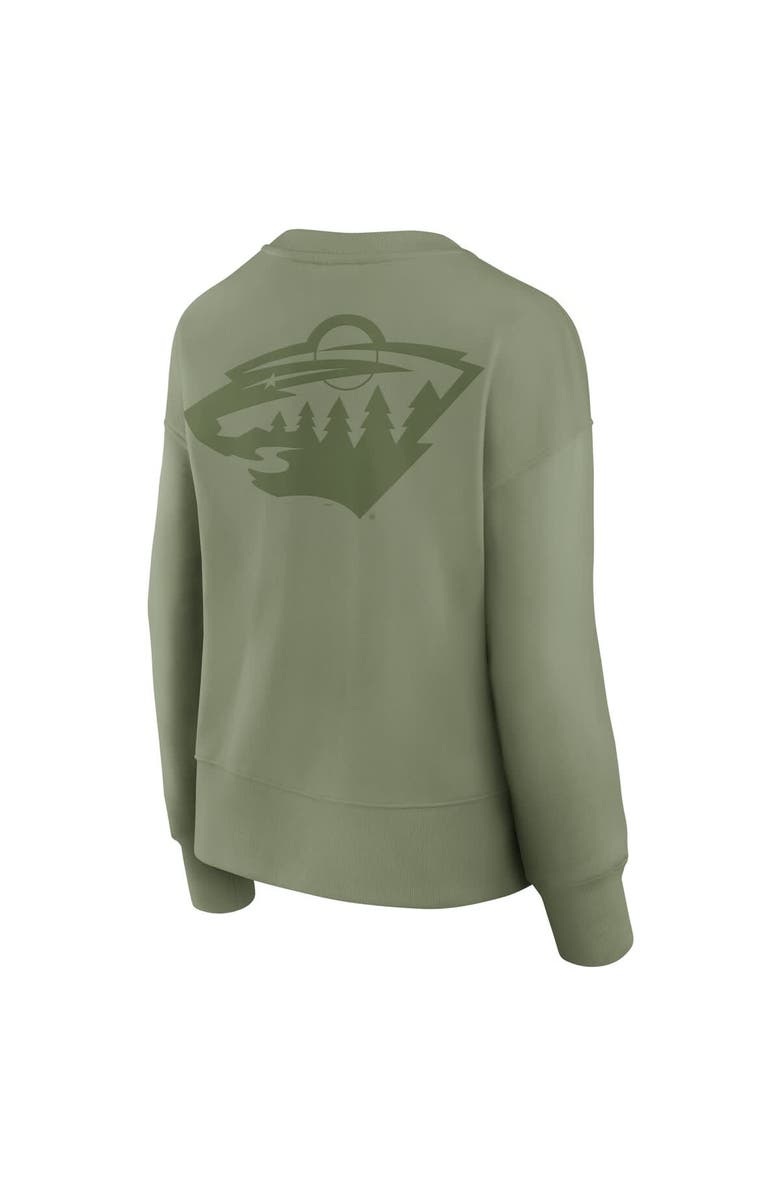 FANATICS Women's Fanatics  Olive Minnesota Wild Elements Flow Pullover Sweatshirt, Alternate, color, 