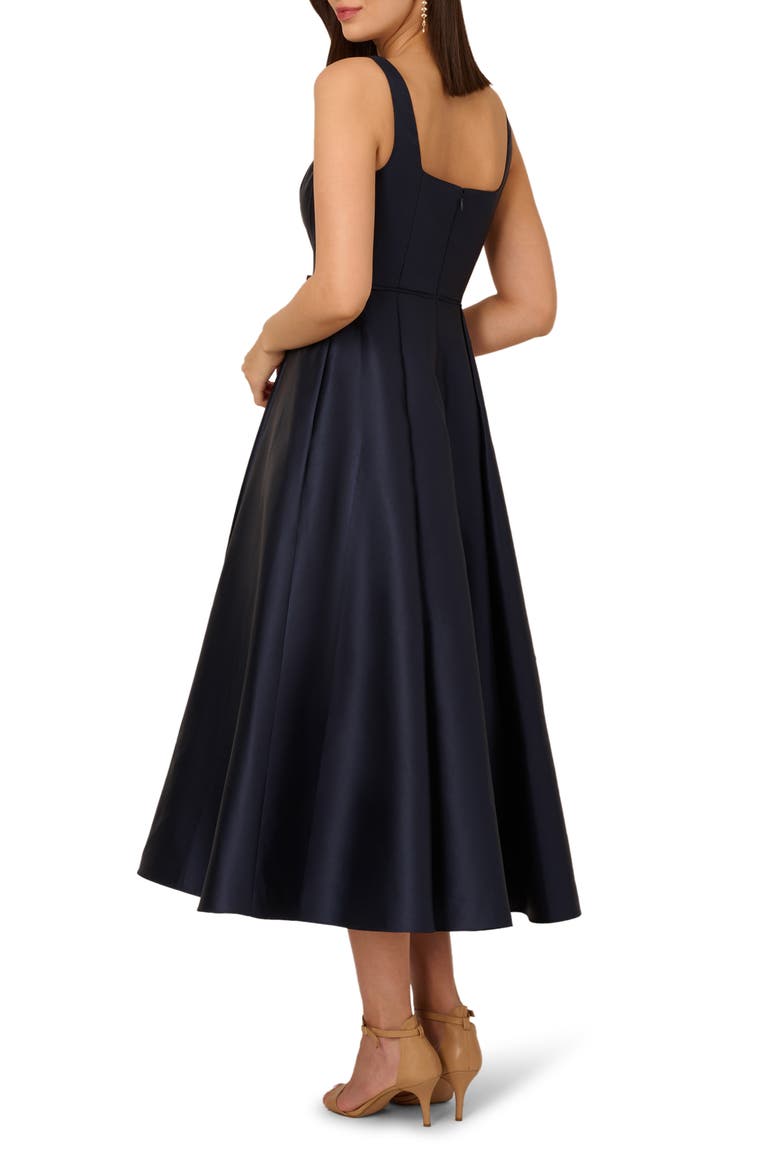 Mikado A-Line Cocktail Dress, Alternate, color, MIDNIGHT