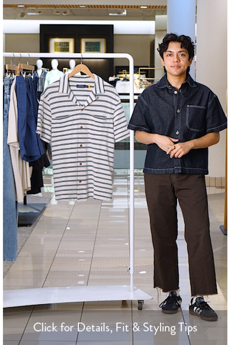 Stripe Pointelle Camp Shirt video