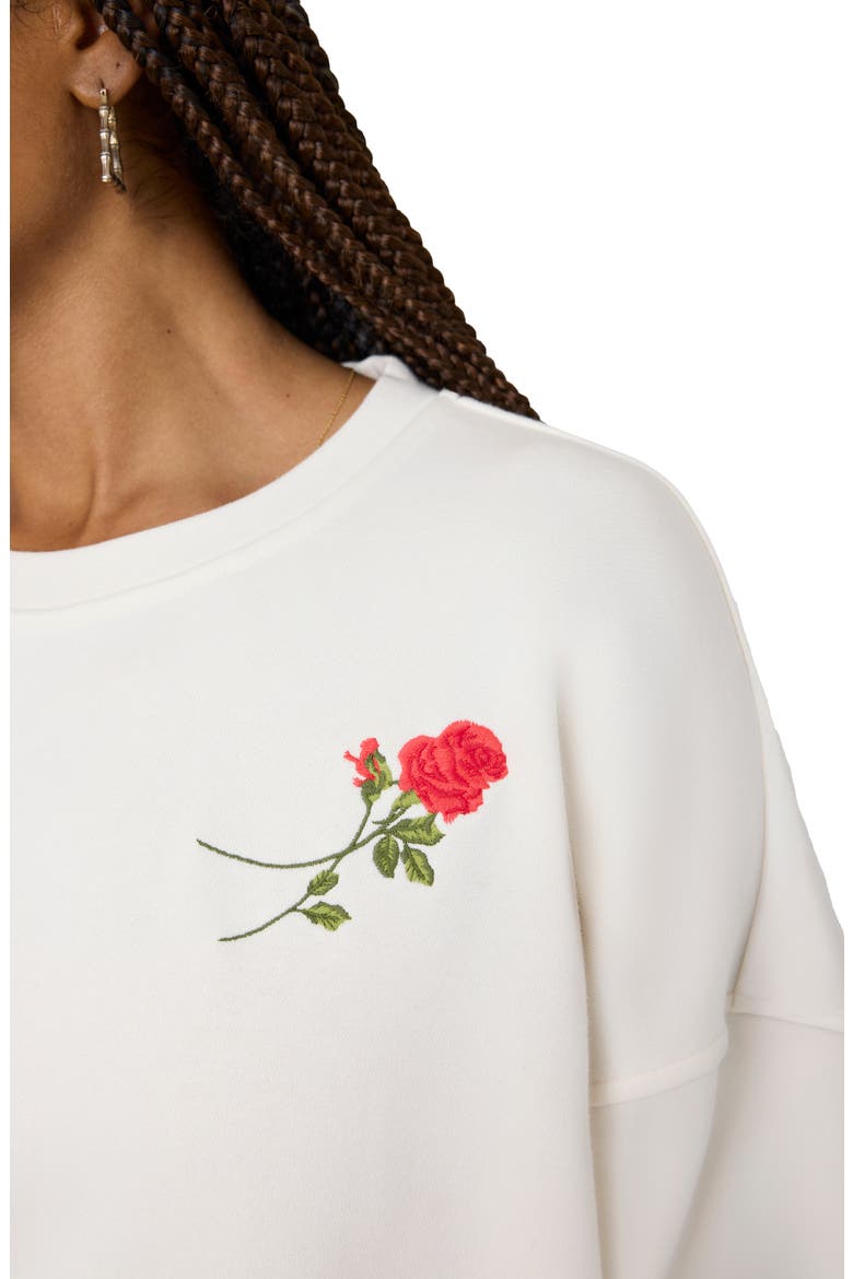 Cozy Crush Forever Embroidered Oversize Sweatshirt, Alternate, color, JET STR ROSE
