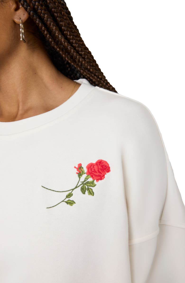 Florence by Mills Cozy Crush Forever Embroidered Oversize Sweatshirt, Alternate, color, Jet Str Rose