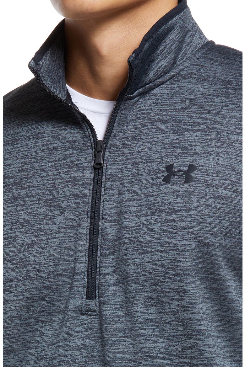 Fleece Half Zip Long Sleeve Pullover, Alternate, color, BLACK