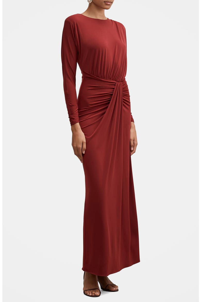 Emelda Twist Maxi Dress, Alternate, color, BURGUNDY RED