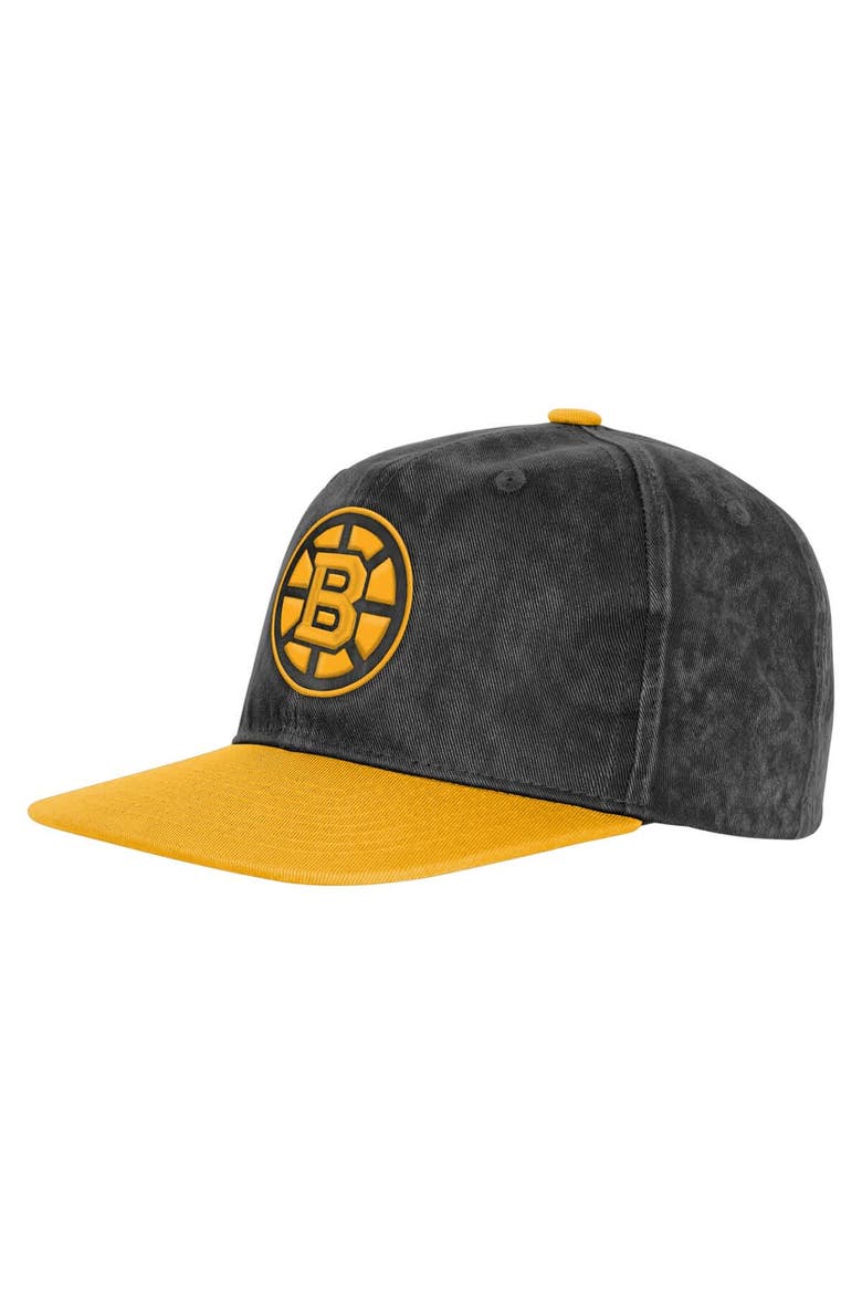 Youth Outerstuff  Black/Gold Boston Bruins True Retro Deadstock Adjustable Hat, Main, color, Black