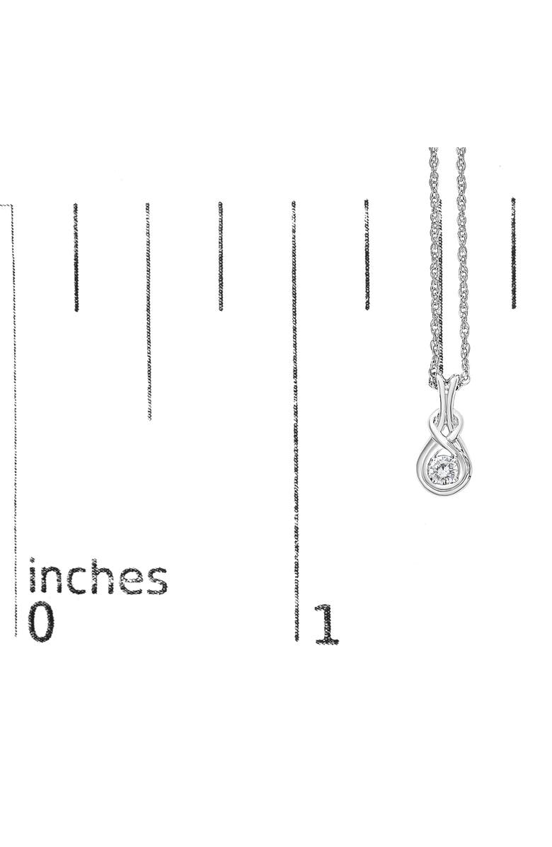 Haus of Brilliance Silver 1/10 Cttw Lab Grown Diamond Love Knot Solitaire Pendant Necklace, Alternate, color, White