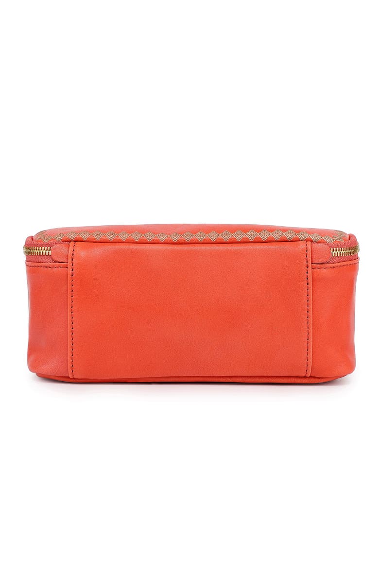 Celosia Genuine Leather Rectangular Jewelry Case, Alternate, color, Coral