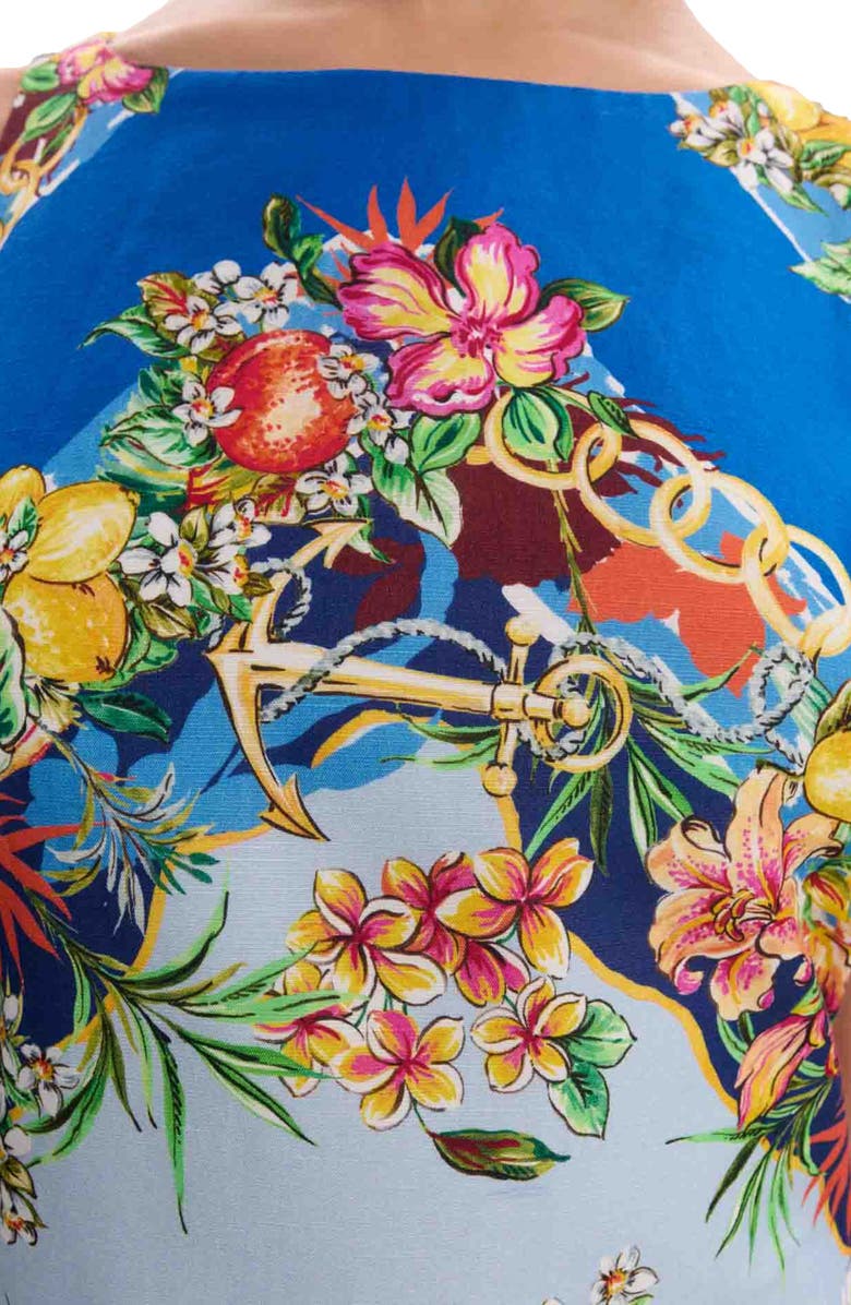 maje Patterned shift dress, Alternate, color, 