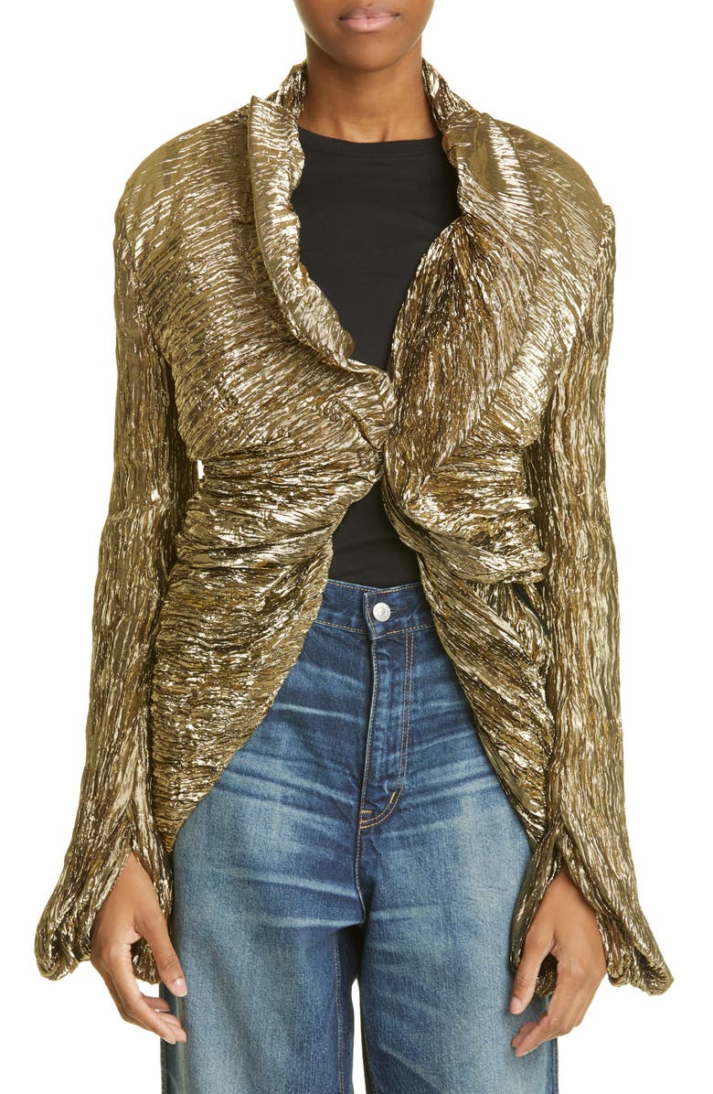 Junya Watanabe Crinkled Metallic Taffeta Jacket, Main, color,