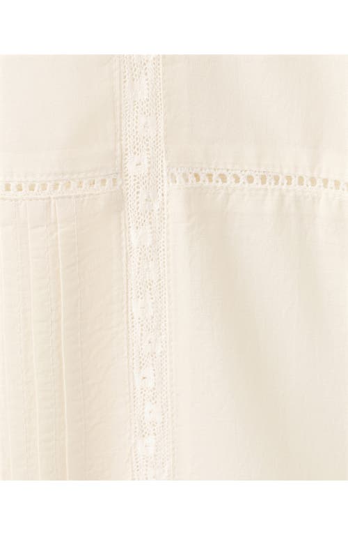 Mango Lace Trim Cotton Blend Pajamas In Neutral