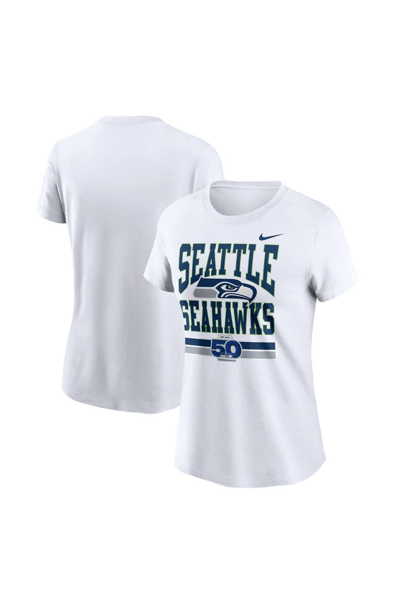 Nike Women's Nike White Seattle Seahawks 50th Season T-Shirt, Alternate, color, White