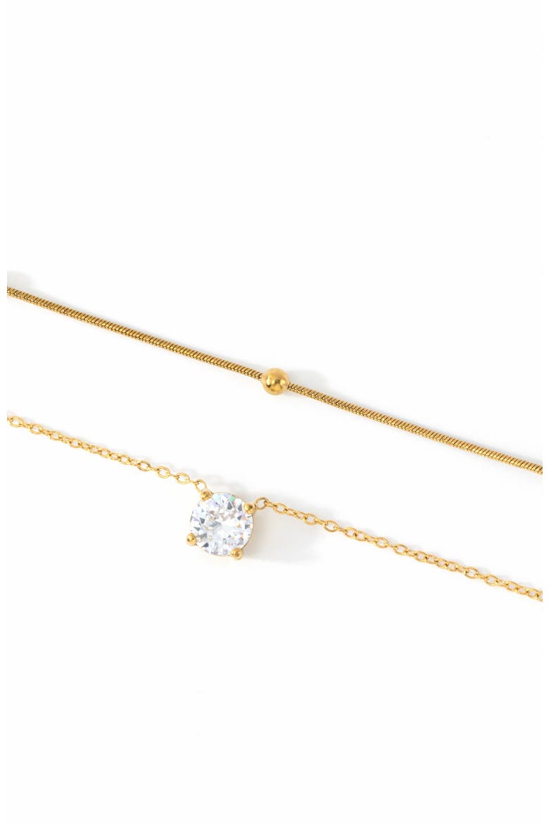 Layered Double Chain Necklace, Alternate, color, Gold