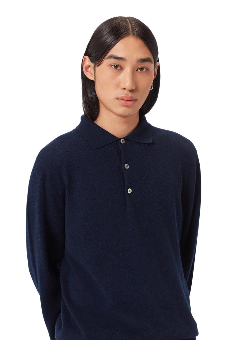 Essential Cashmere Polo Sweater, Alternate, color, crown blue