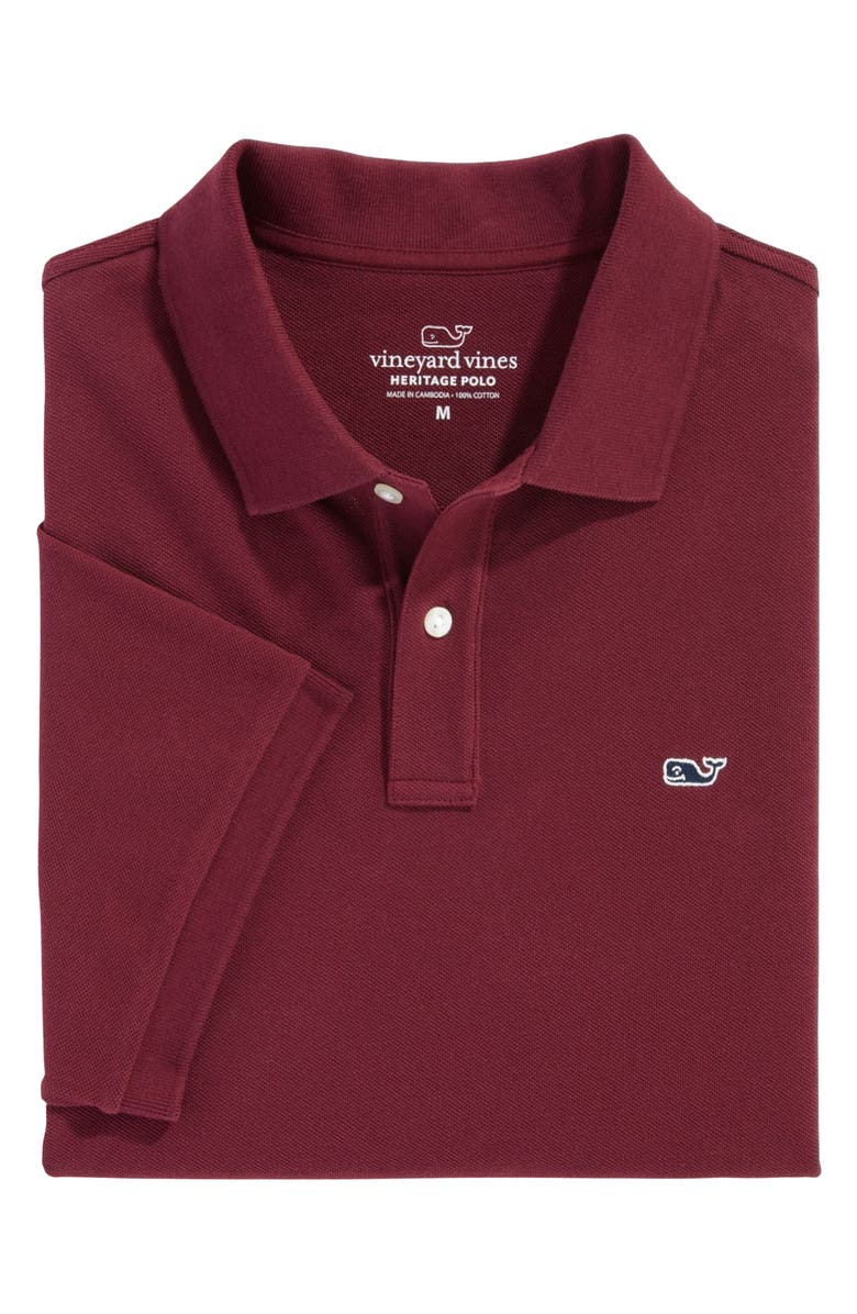 vineyard vines Heritage Piqué Polo, Alternate, color, Crimson