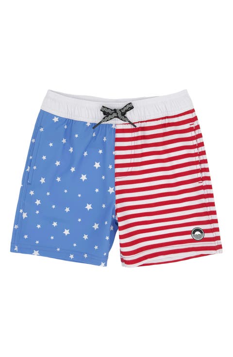 Kids' Scallop Print Volley Swim Trunks (Big Kid)