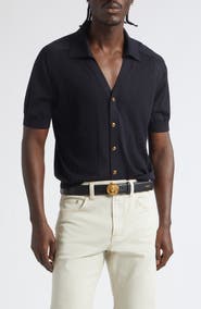 Versace Greca Stitch Short Sleeve Cardigan