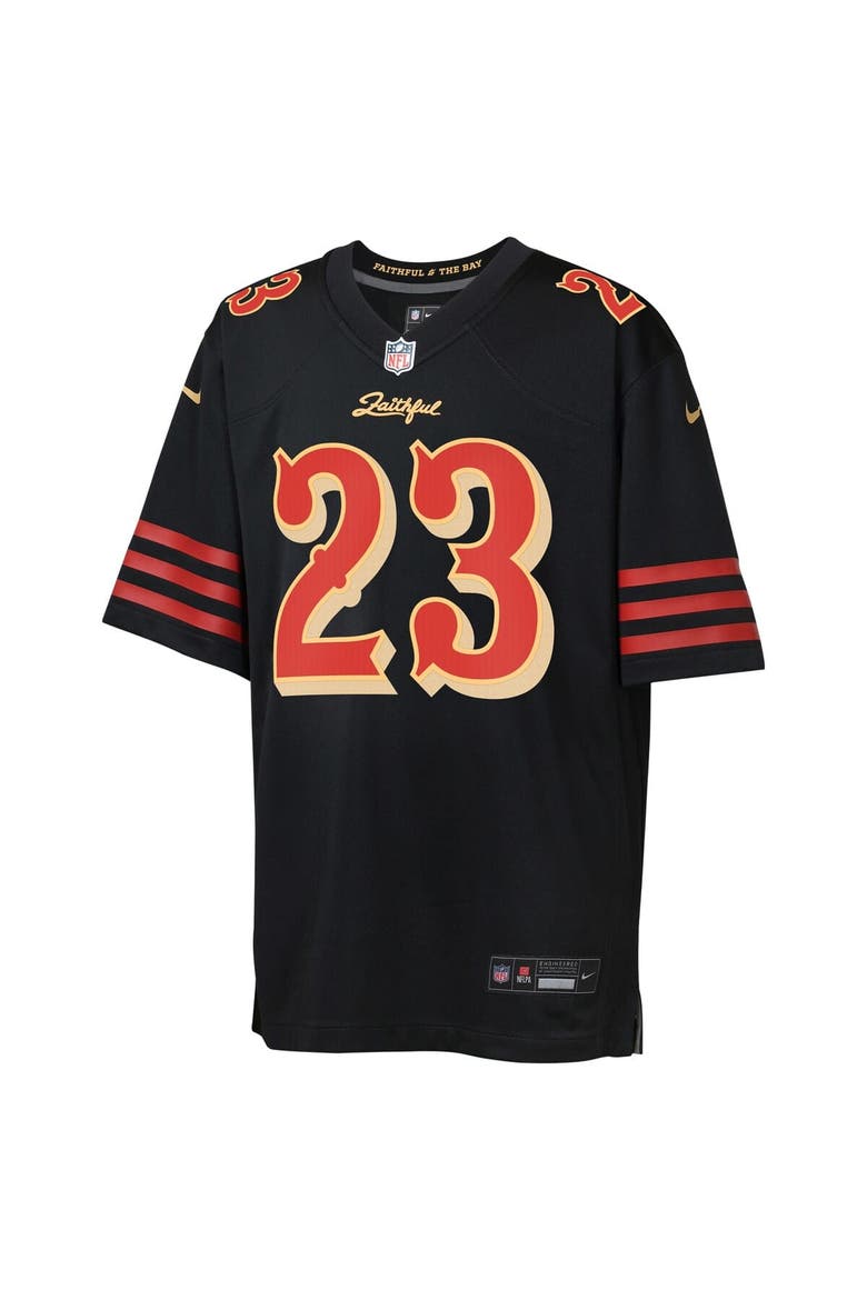 Youth Nike Christian McCaffrey Black San Francisco 49ers 2025 Rivalries Collection Game Jersey, Alternate, color, Black