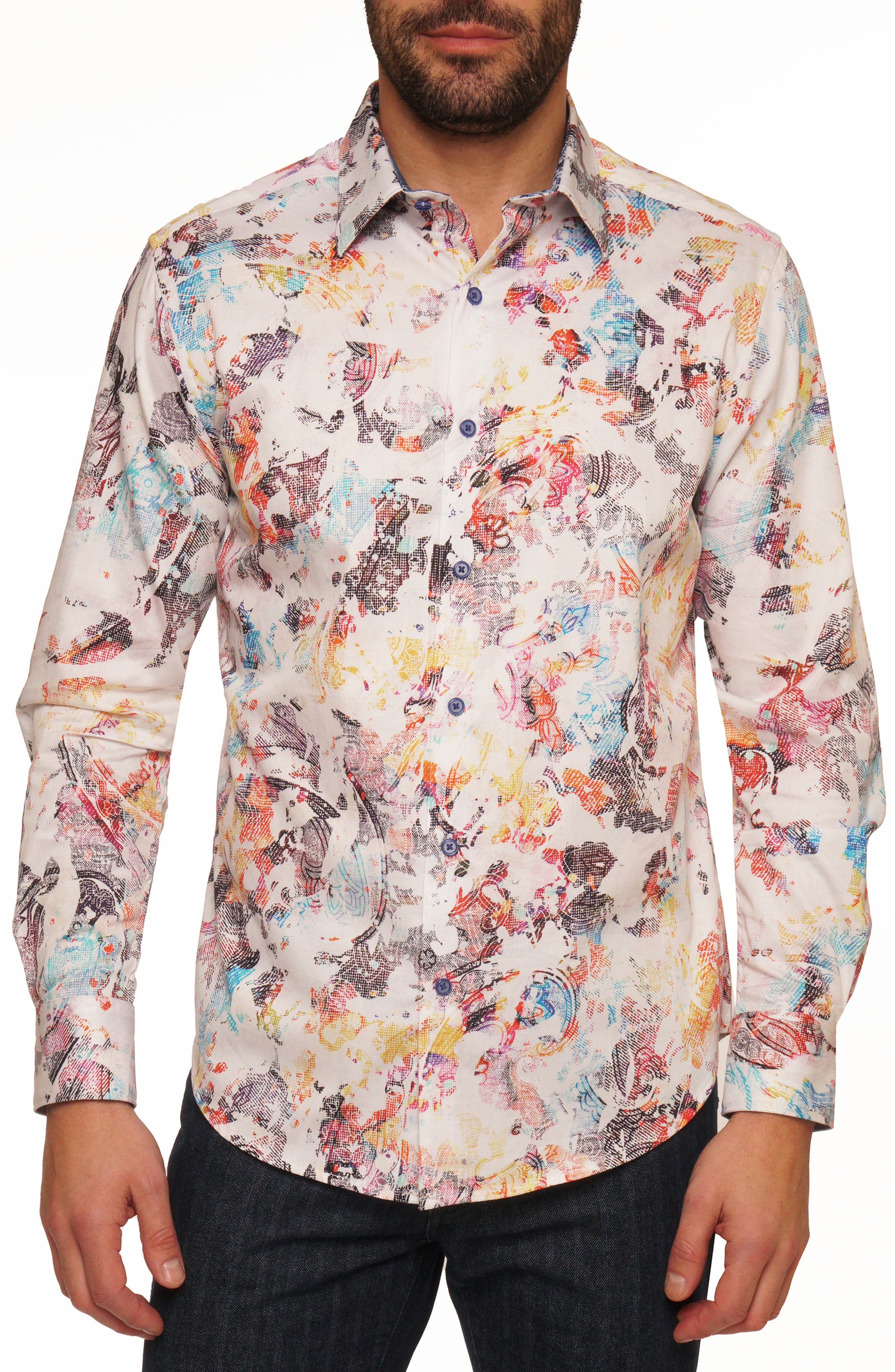 Splash of Color Print Cotton Shirt