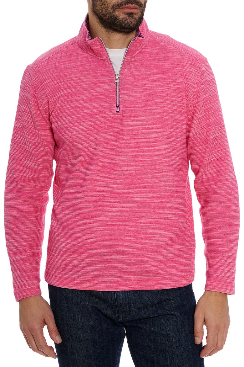 Ledson Space Dye Quarter Zip Top, Main, color, MAGENTA