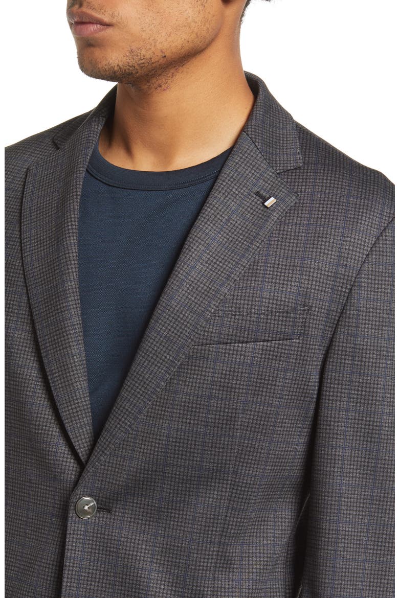 Hanry Slim Fit Plaid Sport Coat, Alternate, color, BLACK