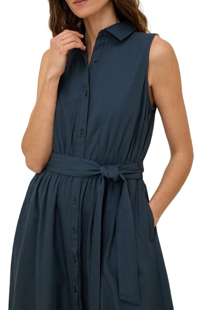 Pact Organic Cotton Sunset Lightweight Cotton Sleeveless Shirtdress, Alternate, color, Midnight Blue