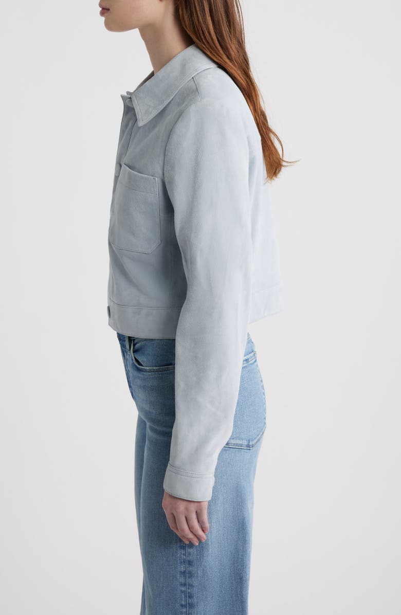 FRAME The Small Suede Jacket, Alternate, color, Sky Blue
