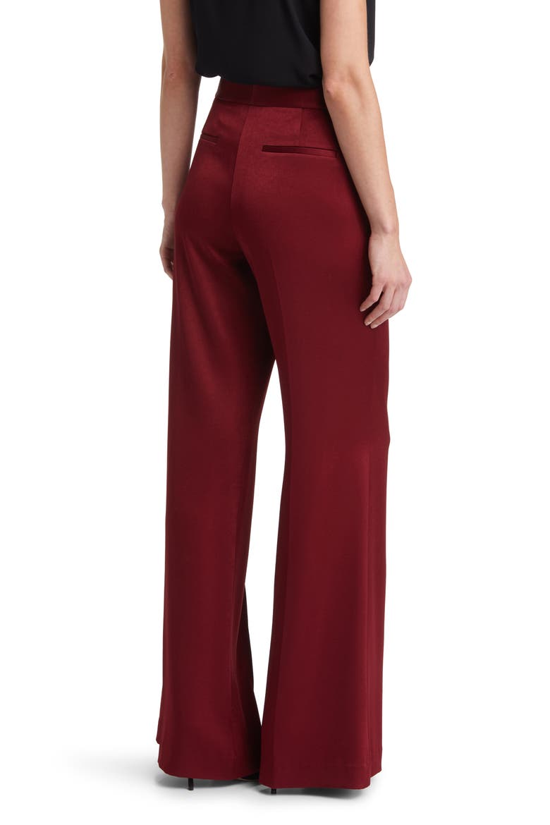 Andi Wide Leg Satin Pants, Alternate, color, BURGUNDY