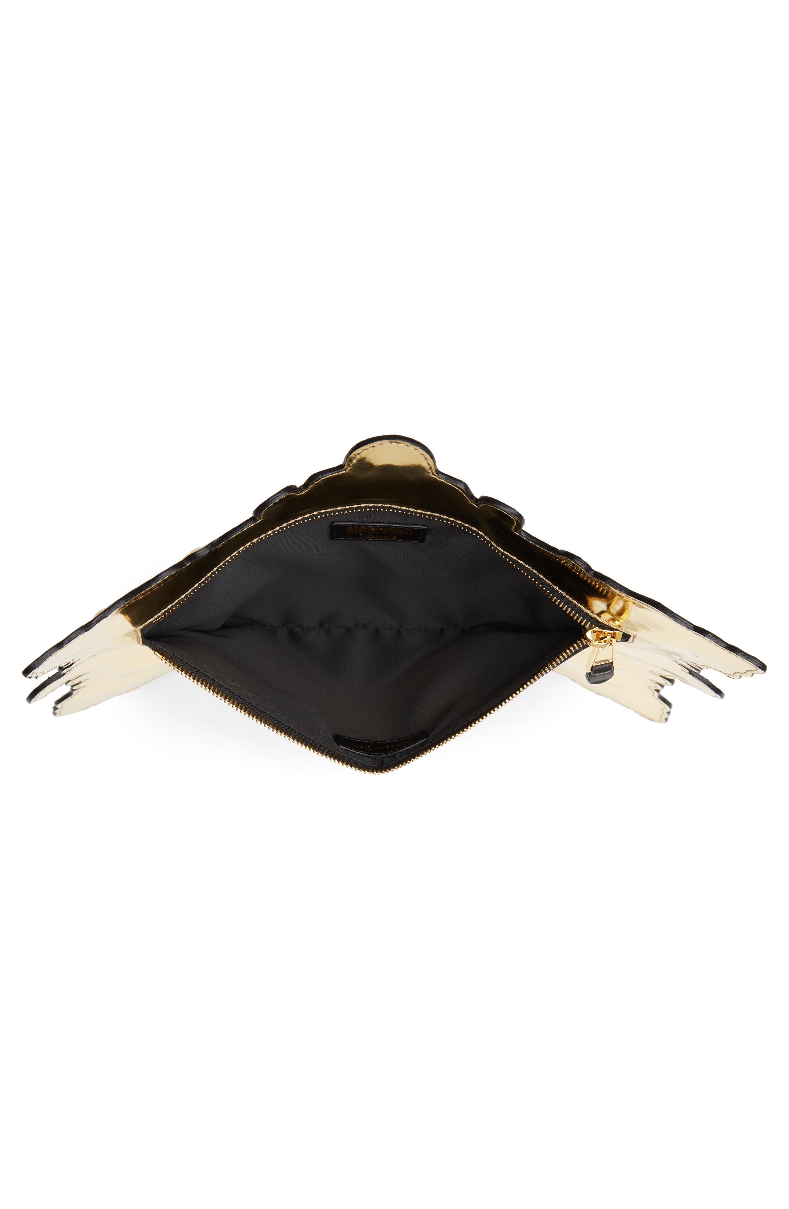 Moschino Faux Leather Frame Clutch, Alternate, color, 