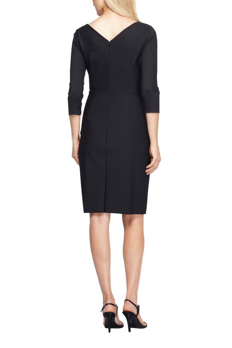 Contour Collection Embellished Ruched Sheath Cocktail Dress, Alternate, color, BLACK