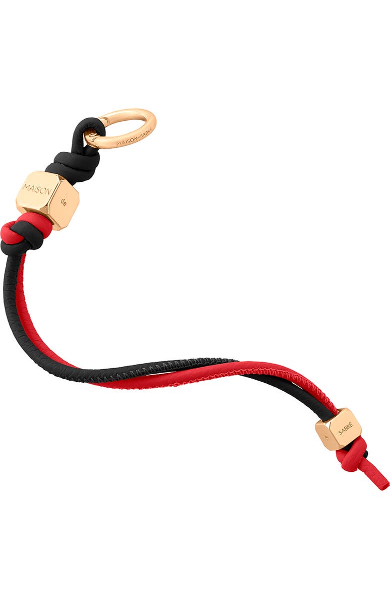 MAISON de SABRÉ Leather Wristlet Charm, Main, color, Rouge Noir