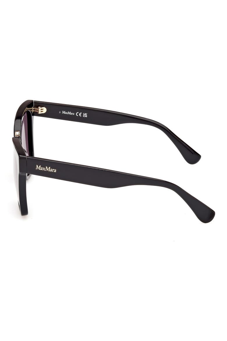 55mm Cat Eye Sunglasses, Alternate, color, SHINY BLACK / SMOKE