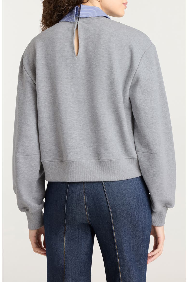 Lavina Jewel Embellished Sweatshirt, Alternate, color, HEATHER GREY/ BLUE STRIPE