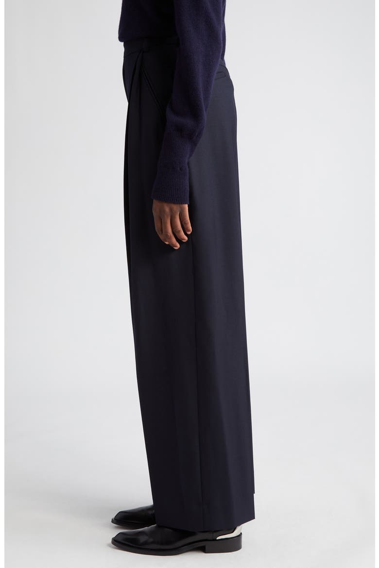 Pleated Wide Leg Trousers, Alternate, color, MIDNIGHT