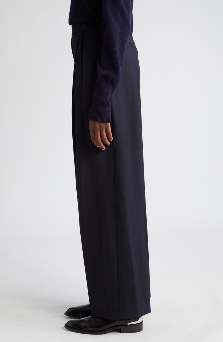 Victoria Beckham Pleated Wide Leg Trousers, Alternate, color, 